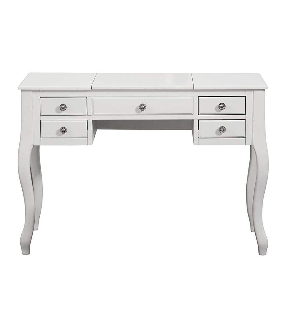 Cherub Vanity Set Featuring Stool And Mirror White By Poundex PDX-F4148