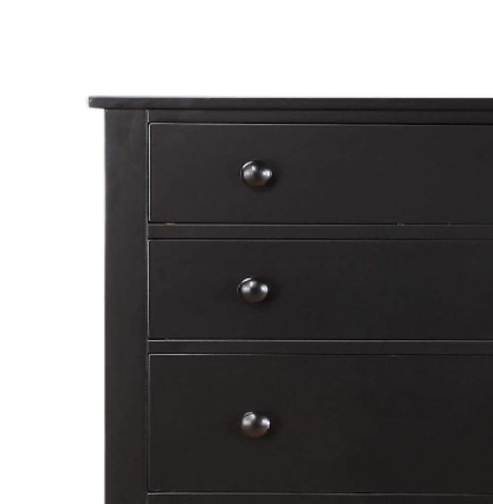 Pine Wood With Varied Size 5 Drawer Chest Black PDX-F4237