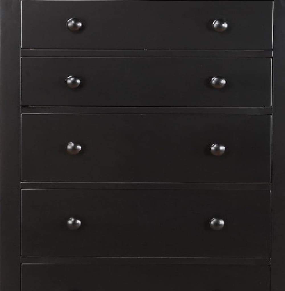 Pine Wood With Varied Size 5 Drawer Chest Black PDX-F4237