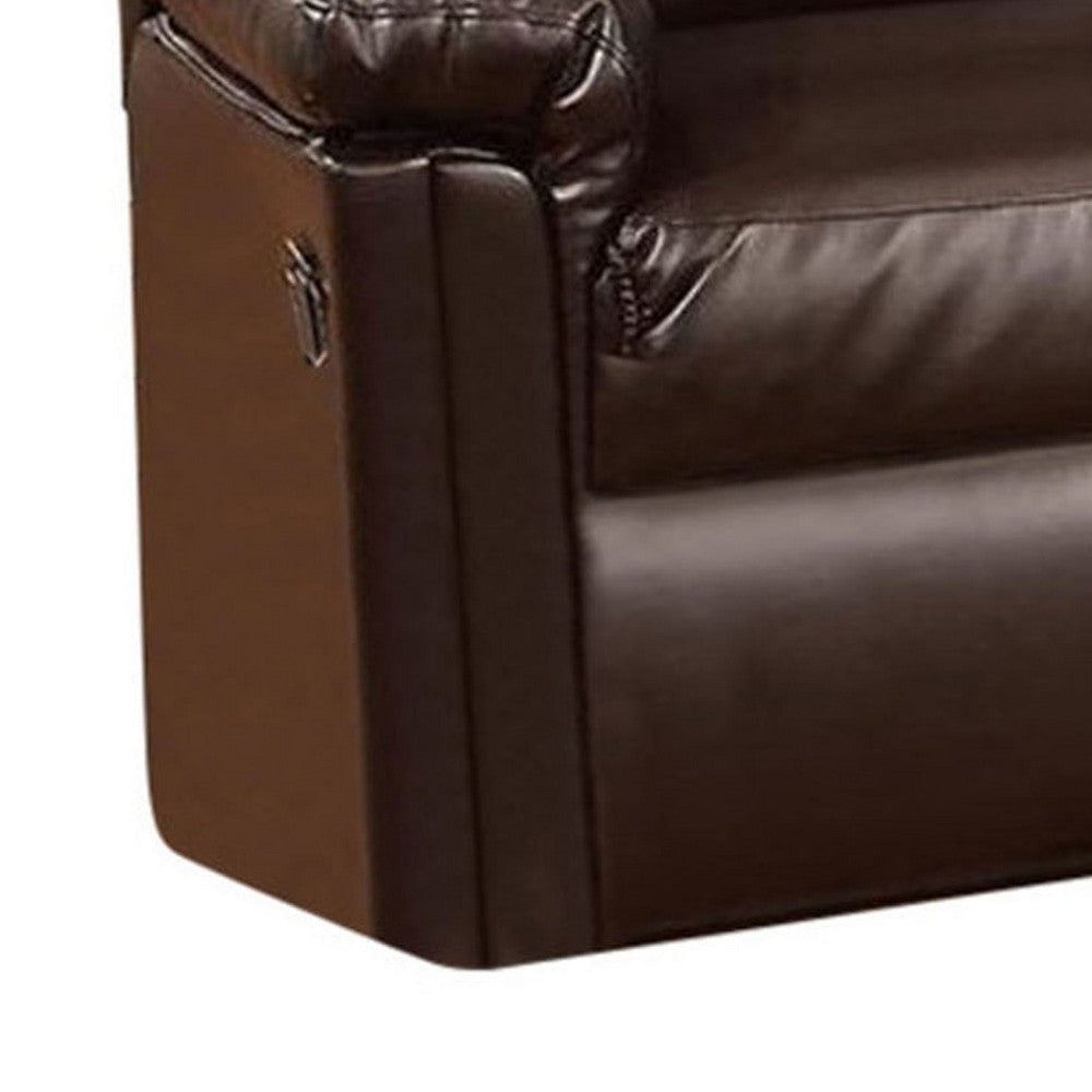 Bonded Leather Recliner Loveseat Brown By Casagear Home PDX-F6674