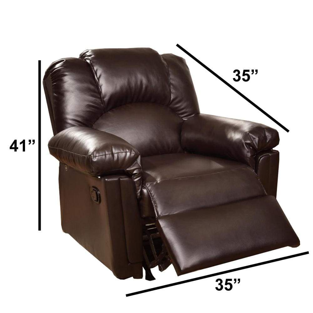 Bonded Leather Rocker/Recliner Brown PDX-F6676