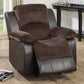 Polyurethane Rocker Recliner In Choco Suede Brown