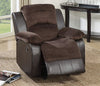 Polyurethane Rocker Recliner In Choco Suede Brown