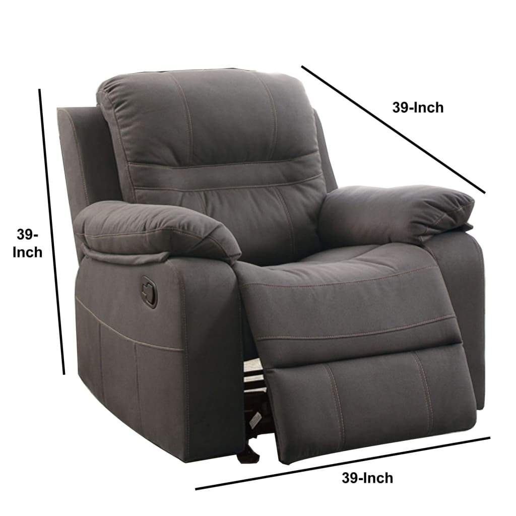 Leatherette Rocker Recliner In Gray PDX-F6700