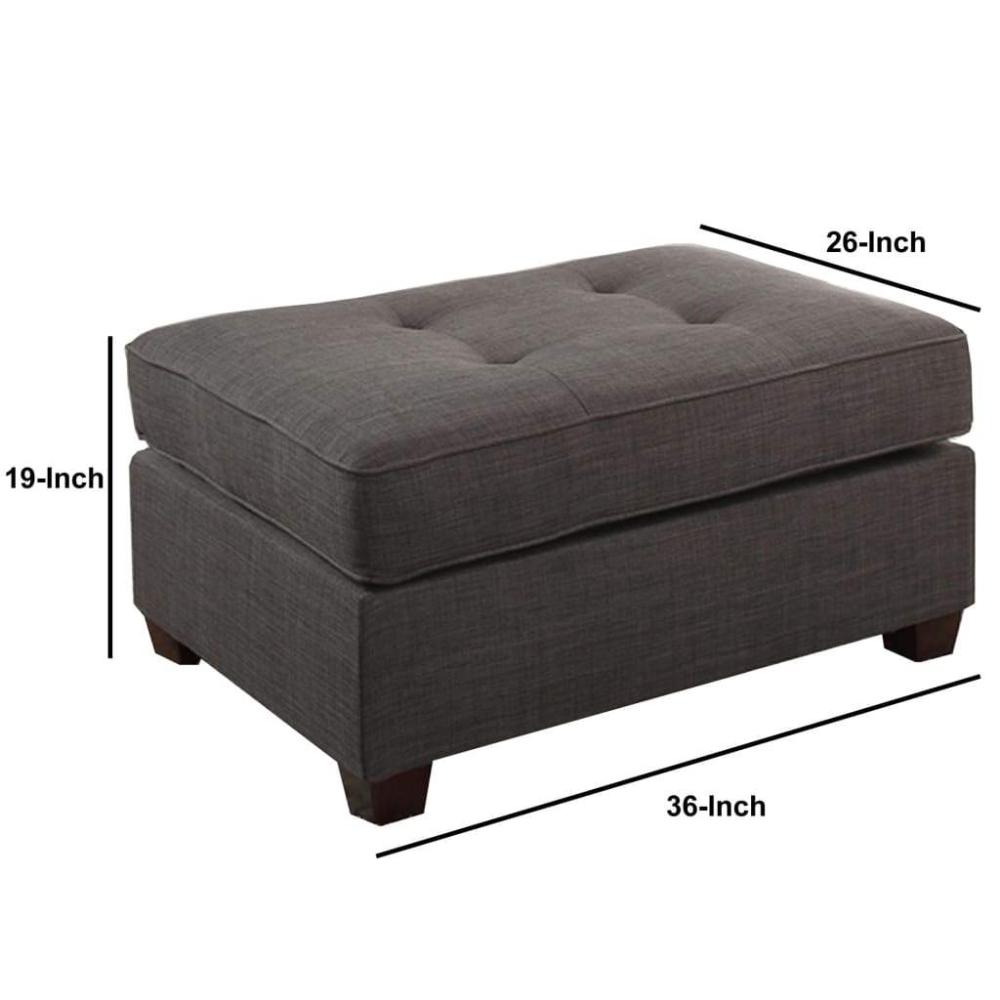 Cocktail Ottoman In Dark Gray Dorris Fabric PDX-F6992