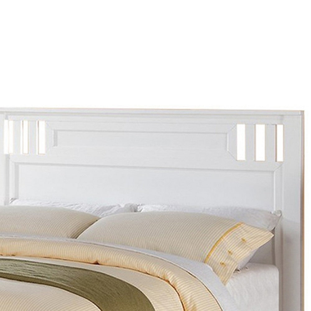 Fantastic Full Bed Wooden Finish White By Casagear Home PDX-F9123F