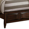 Crisp & Fine Lined Wooden C.King Bed With 3D Design on Front Board Oak Brown By Casagear Home PDX-F9327CK