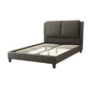 Elegant Wooden C.King Bed With PU Head Board, Brown By Casagear Home