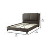 Elegant Wooden C.King Bed With PU Head Board Brown By Casagear Home PDX-F9336CK