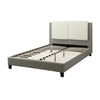 Elegant Wooden E.King Bed With White PU Head Board, Gray By Casagear Home