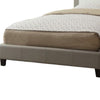 Elegant Wooden Queen Bed With White PU Head Board Gray By Casagear Home PDX-F9337Q