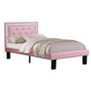 Silky And Sheeny Wooden Full Bed With Pink PU Tufted Head Board, Pink Finish By Casagear Home