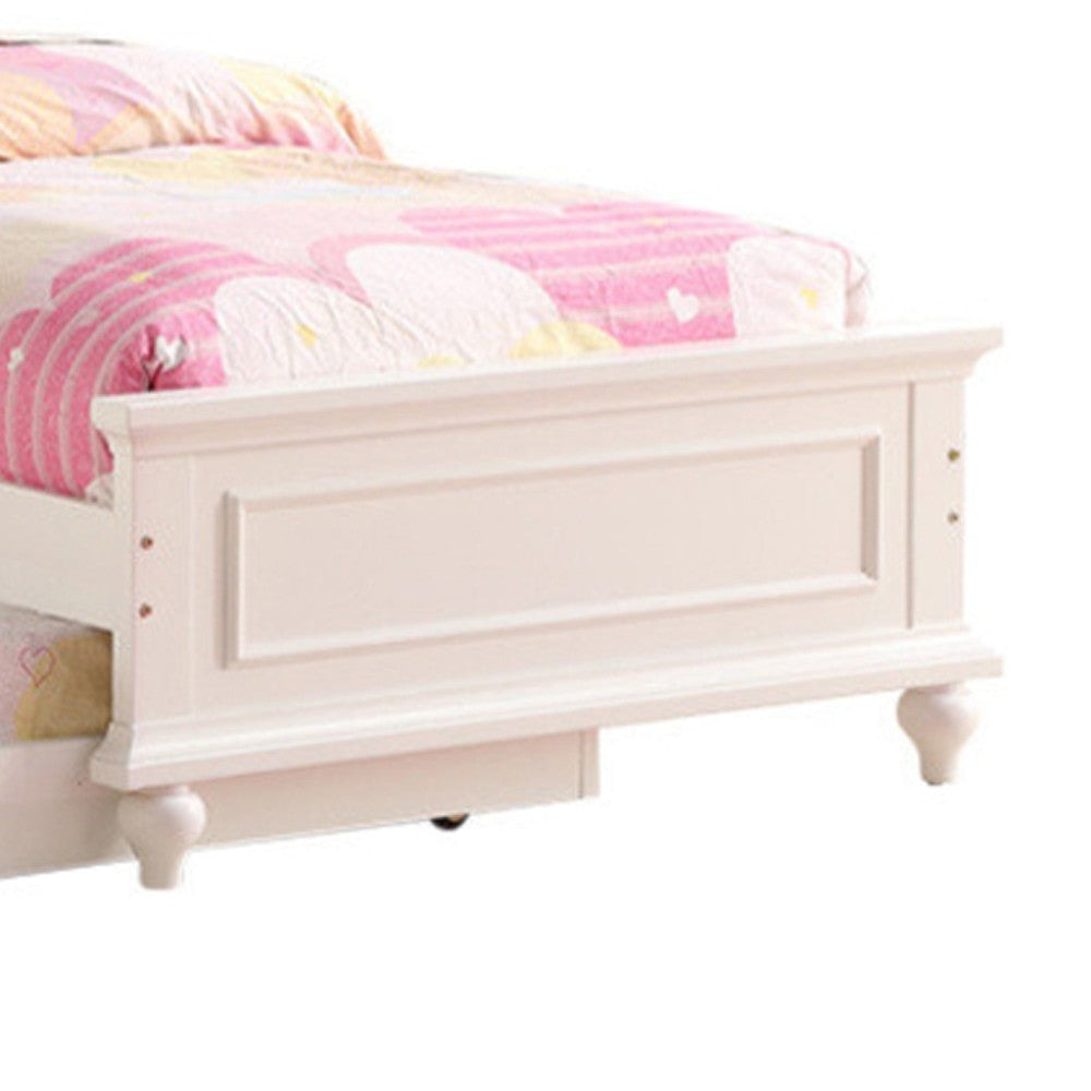 Cherub Twin Size Bed With Trundle In Pink And White By Casagear Home PDX-F9377