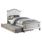 Cherub Twin Size Bed With Trundle In Silver And White By Casagear Home