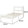 Metal Frame Twin Bed With Leather Upholstered Headboard White PDX-F9414T