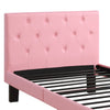 Faux Leather Upholstered Full size Bed With tufted Headboard Pink PDX-F9417F