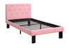 Faux Leather Upholstered Full size Bed With tufted Headboard Pink