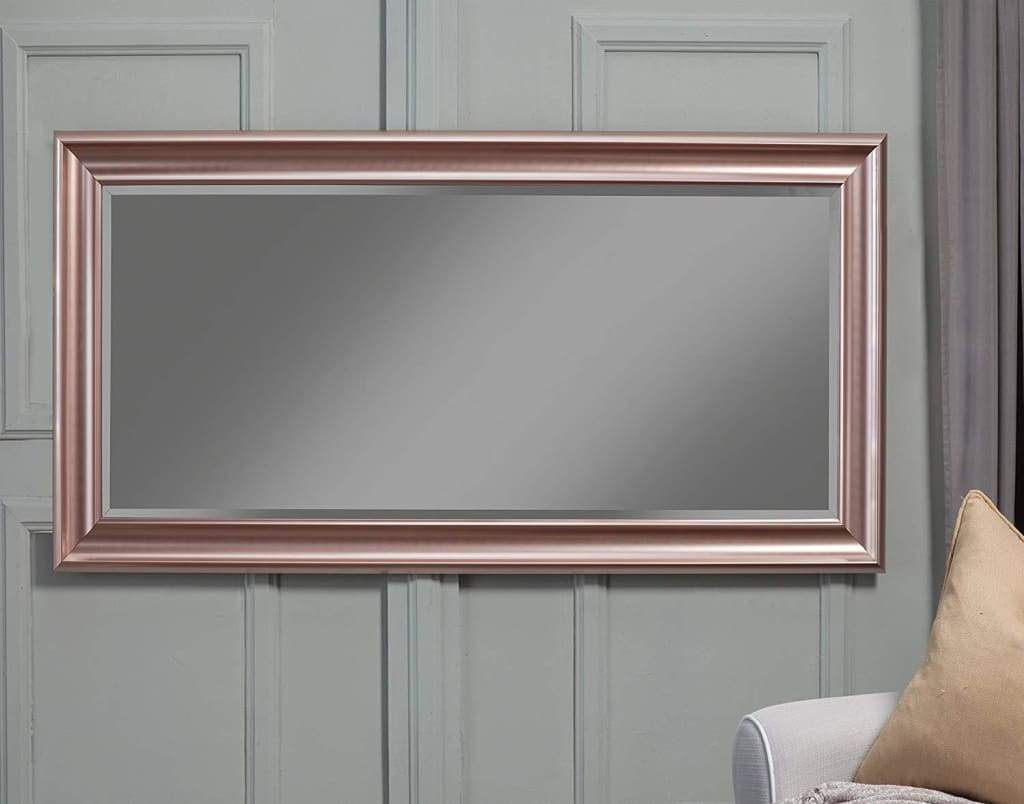 Full Length Leaner Mirror With a Rectangular Polystyrene Frame Rose Gold SDF-14611