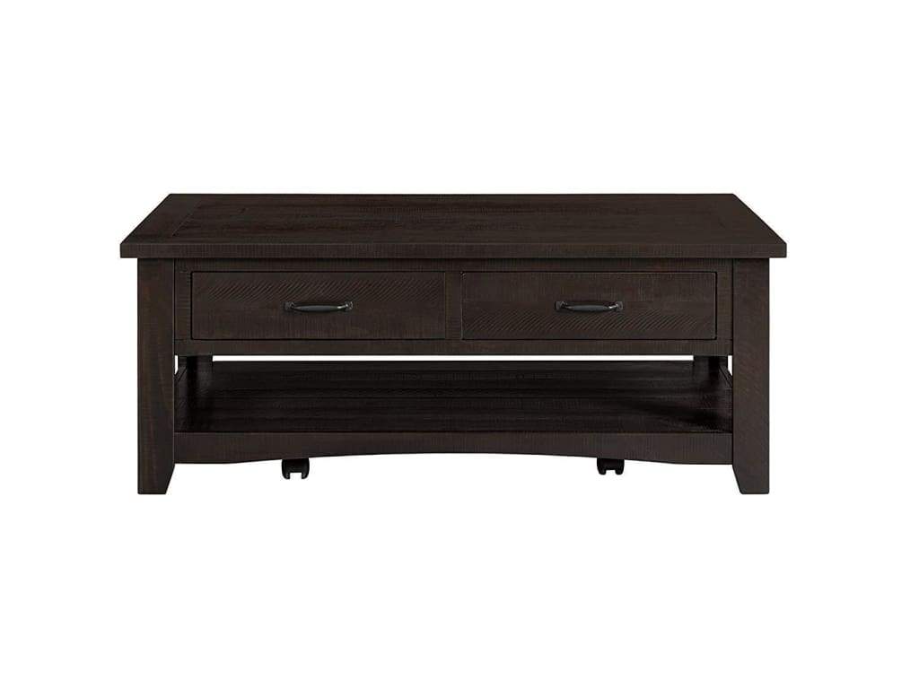 Wooden Coffee Table With Two Drawers Espresso Brown SDF-890128