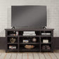 Wooden TV Stand With 3 Shelves and Cabinets, Gray