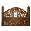 Handcrafted Wooden 4 Panel Room Divider Screen With Tiny Bells - Reversible Brown By Benzara UPT-176787