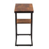 Iron Framed Mango Wood Accent Table with Lower Shelf Brown UPT-184808