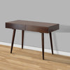 Mango Wood Writing Desk with Two Drawers and Tapered Legs Brown UPT-186126