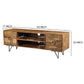 63 Inch Mango Wood TV Cabinet with Spacious Storage Natural Brown and Black UPT-195118