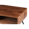 42 Inch Handcrafted Mango Wood Coffee Table with Metal Hairpin Legs Brown and Black UPT-195121