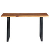 Industrial Wooden Live Edge Desk with Metal Sled Leg Support Brown and Black By The Urban Port UPT-195122