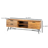 Roomy Wooden Media Console with Slanted Metal Base Brown and Black By The Urban Port UPT-195125