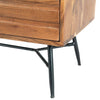 3 Drawer Wooden Chest with Slanted Metal Base Brown and Black By The Urban Port UPT-195127