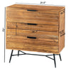 3 Drawer Wooden Chest with Slanted Metal Base Brown and Black By The Urban Port UPT-195127