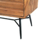 2 Drawer Wooden Nightstand with Metal Angled Legs Black and Brown By The Urban Port UPT-195128