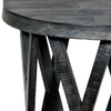 22 Inch Farmhouse Style Round Wooden End Table with Airy Design Base Dark Gray UPT-195129