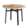 39 Inch Round Mango Wood Dining Table with Angled Iron Leg Support Brown and Black UPT-195277