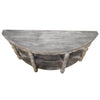 Half moon Shaped Wooden Console Table with 2 Shelves and Turned Legs Gray By The Urban Port UPT-197310