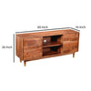 Handcrafted Wooden TV Console with Live Edge Shutter Door Cabinets Brown By The Urban Port UPT-197866