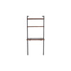 Industrial 3 Tier Mango Wood Ladder Storage Wall Shelf with Tubular Frame Brown and Black By The Urban Port UPT-197867