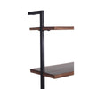 Industrial 3 Tier Mango Wood Ladder Storage Wall Shelf with Tubular Frame Brown and Black By The Urban Port UPT-197867