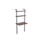 Industrial 3 Tier Mango Wood Ladder Storage Wall Shelf with Tubular Frame Brown and Black By The Urban Port UPT-197867