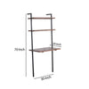 Industrial 3 Tier Mango Wood Ladder Storage Wall Shelf with Tubular Frame Brown and Black By The Urban Port UPT-197867