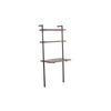 Industrial 3 Tier Mango Wood Ladder Storage Wall Shelf with Tubular Frame Brown and Black By The Urban Port UPT-197867