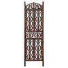 Decorative 3 Panel Mango Wood Screen with Abstract Carvings Brown UPT-200175