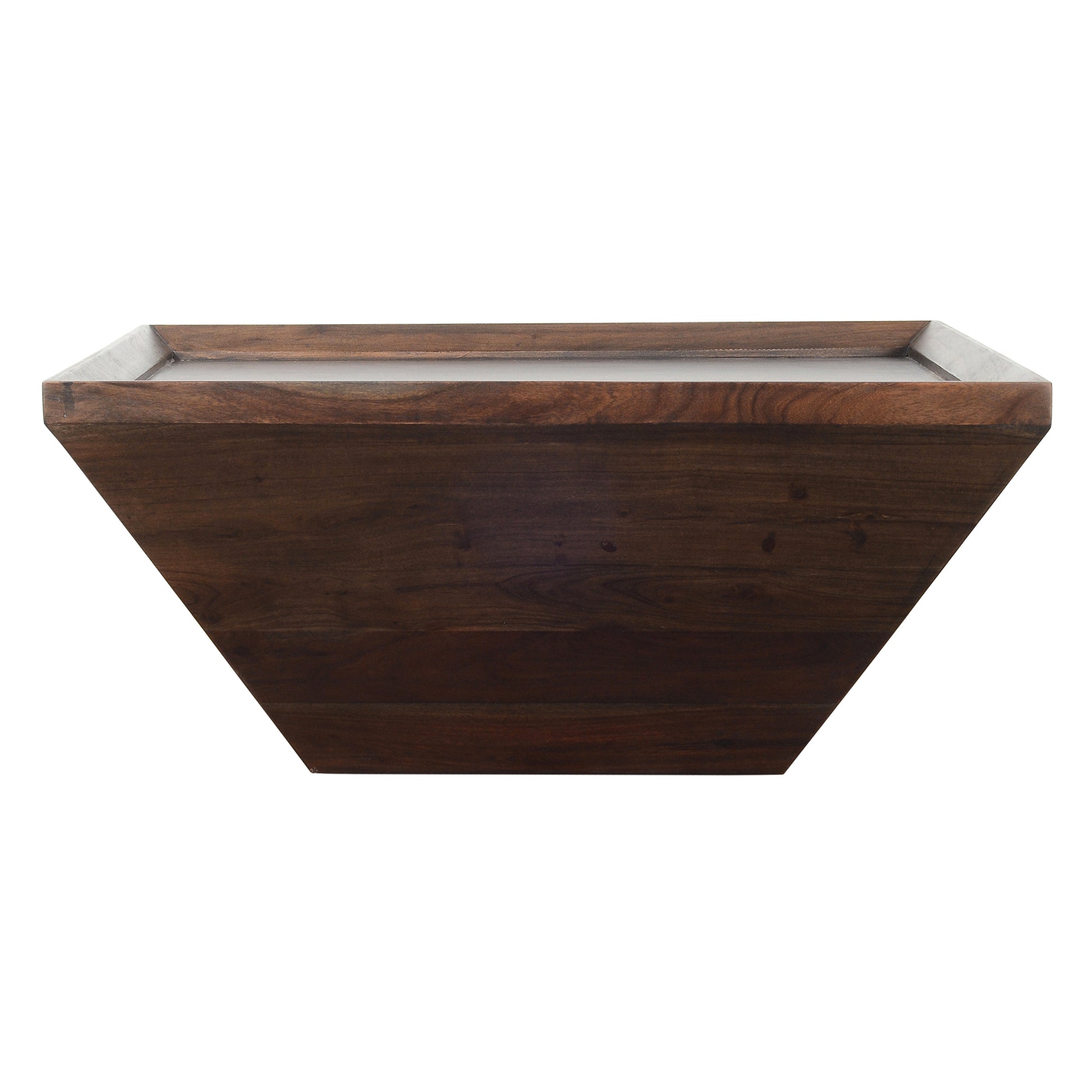 36 Inch Square Shape Acacia Wood Coffee Table with Trapezoid Base Brown By The Urban Port UPT-204781