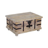 Farmhouse Mango Wood Lift Top Storage Coffee Table with Metal Inlays Brown and Black By The Urban Port UPT-204782