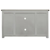 69 Inch Wooden Media Console with Barn Style Sliding Door Brown and White By The Urban Port UPT-205744