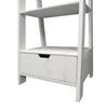 4 Shelf Wooden Ladder Bookcase with Bottom Drawer Distressed white UPT-205750