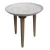 Mango Wood Bowl Top Side End Coffee Table with Angled Tripod Base Set of 3 White and Brown By The Urban Port UPT-209570