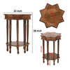 22 Inch French Design Handcrafted Mango Wood Side Table with Star Shape Brown By The Urban Port UPT-213128